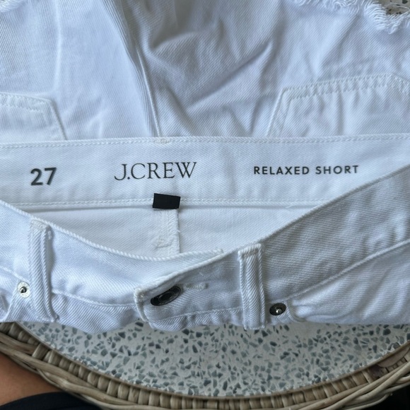 J. Crew White Distressed Jean Shorts - Picture 3 of 6